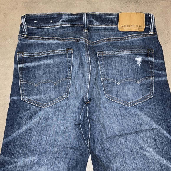 American Eagle Outfitters Move Free Athletic Jeans 30x30 Blue Jeans Destroyed - Picture 4 of 7